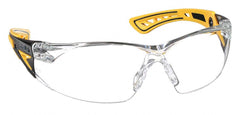 Bolle 40243 Rush+ Safety Glasses Yellow & Black Frame Clear Lenses