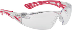 Bolle Safety 40254 Rush+ Safety Glasses Small Clear Lens White Pink Frame