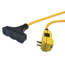 Southwire 14880023-6 2 FT 120V/15A Yellow 12/3 Cable GFCI Tri Cord