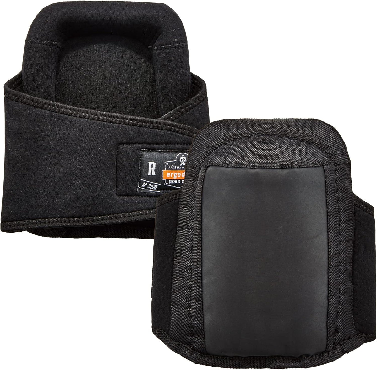 Ergodyne 18350 ProFlex Gel Knee Pads, Hook and Loop, Black, Cut and Abrasion Resistant