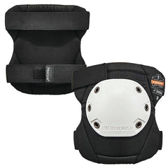 Ergodyne 18301 Proflex 300HL Rounded Cap Knee Pad Hook & Loop Black/White