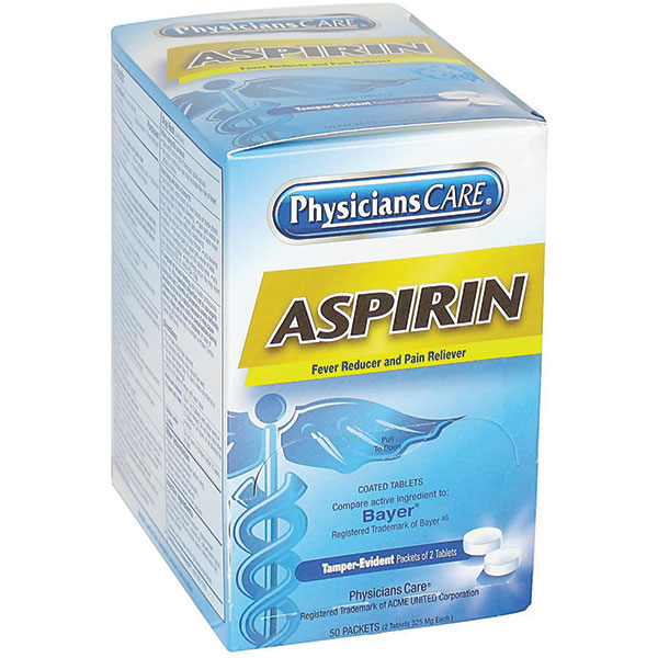 First Aid Only 90014 Aspirin 325 mg 2 Pack/50 Each