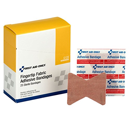 First Aid Only G128 Heavy Woven Fingertip Bandages 25/Box