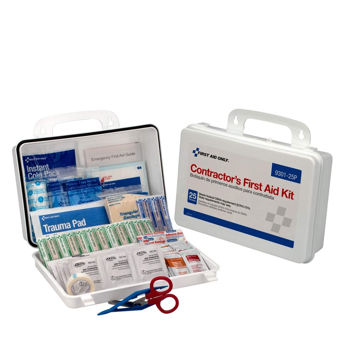 First Aid Only 930125P Contractor's First Aid Kit 25 Person Plastic Case