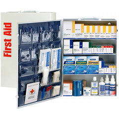 First Aid Only 90576 4 Shelf First Aid Station 150 Person ANSI B+ Wall Mount Metal Case