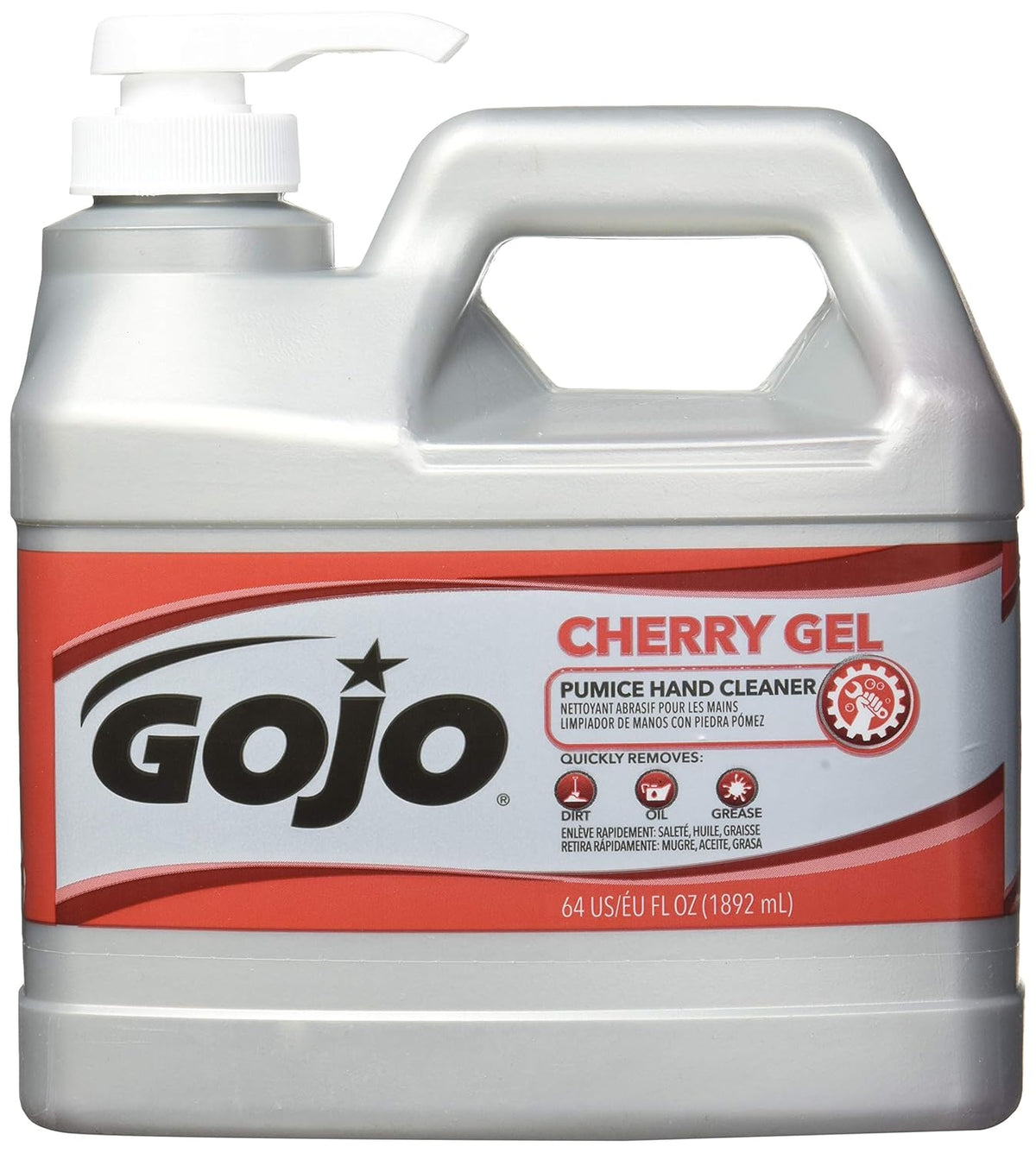 Gojo 2356-04 Cherry Gel Pumice Hand Cleaner 0.5 Gallon Pump Bottle