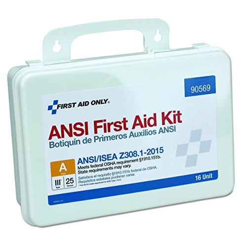 First Aid Only 90569 16 Unit ANSI A First Aid Kit Plastic Weatherproof 25 Person