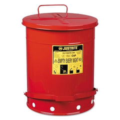 Justrite 9500 Red Oily Waste Can 14 Gal Foot Operated Cover