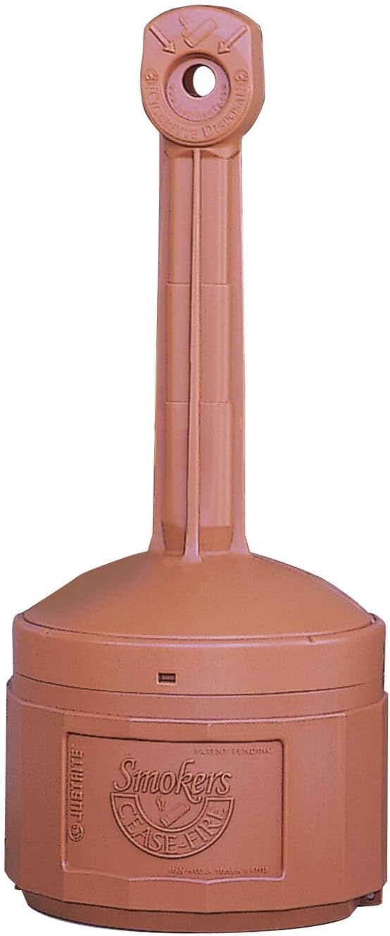 Justrite 26800T Cease-Fire Terracotta Cigarette Butt Receptacle 4 Gallon