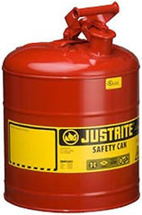 Justrite 7110100 Red Galvanized Steel Type I Safety Can 1 Gallon