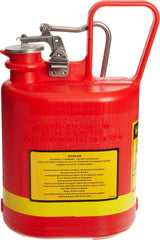 Justrite 14160 Type I Polyethylene Safety Can 1 Gallon Stainless Steel Fittings Red