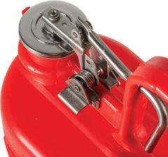 Justrite 14160 Type I Polyethylene Safety Can 1 Gallon Stainless Steel Fittings Red