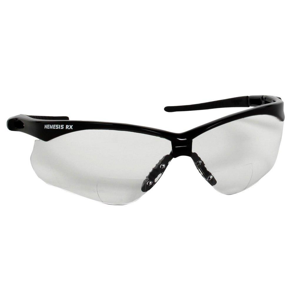 KleenGuard 28621 Nemesis 1.5 Diopters Polycarbonate Reader Safety Glasses with Black Frame and Clear Lens Case of 6