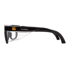 KleenGuard 49309 Maverick Polycarbonate Black Frame Safety Glass with Anti-fog Lens