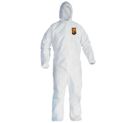 KleenGuard 44327 A40 Elastic-Cuff and Ankle Hooded Coveralls 4X-Large White Case of 25