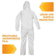 KleenGuard 44327 A40 Elastic-Cuff and Ankle Hooded Coveralls 4X-Large White Case of 25