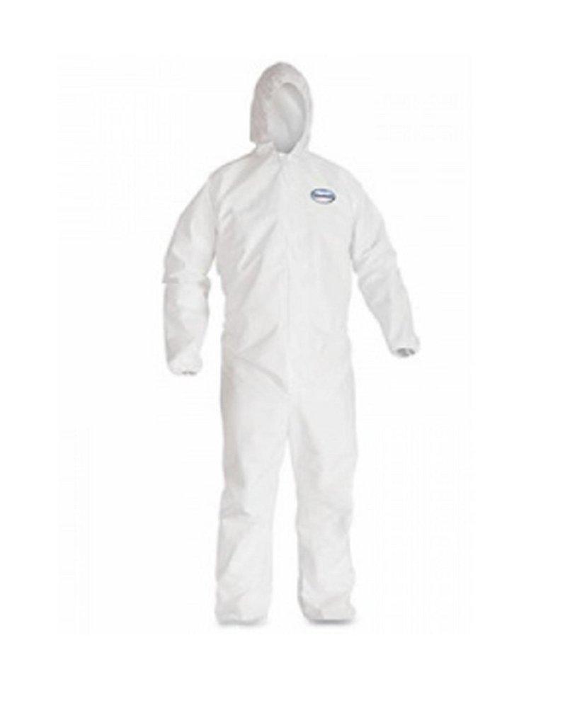 KleenGuard 44323 L Size Film Laminate Coverall in White, Protective Apparel