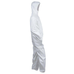 KleenGuard 44323 L Size Film Laminate Coverall in White, Protective Apparel