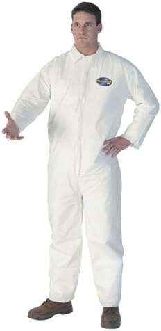 KleenGuard 44334 A40 Elastic-Cuff, Ankle, Hood and Boot Coveralls X-Large White 25 Carton