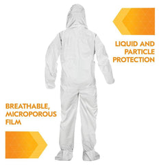 KleenGuard 44334 A40 Elastic-Cuff, Ankle, Hood and Boot Coveralls X-Large White 25 Carton