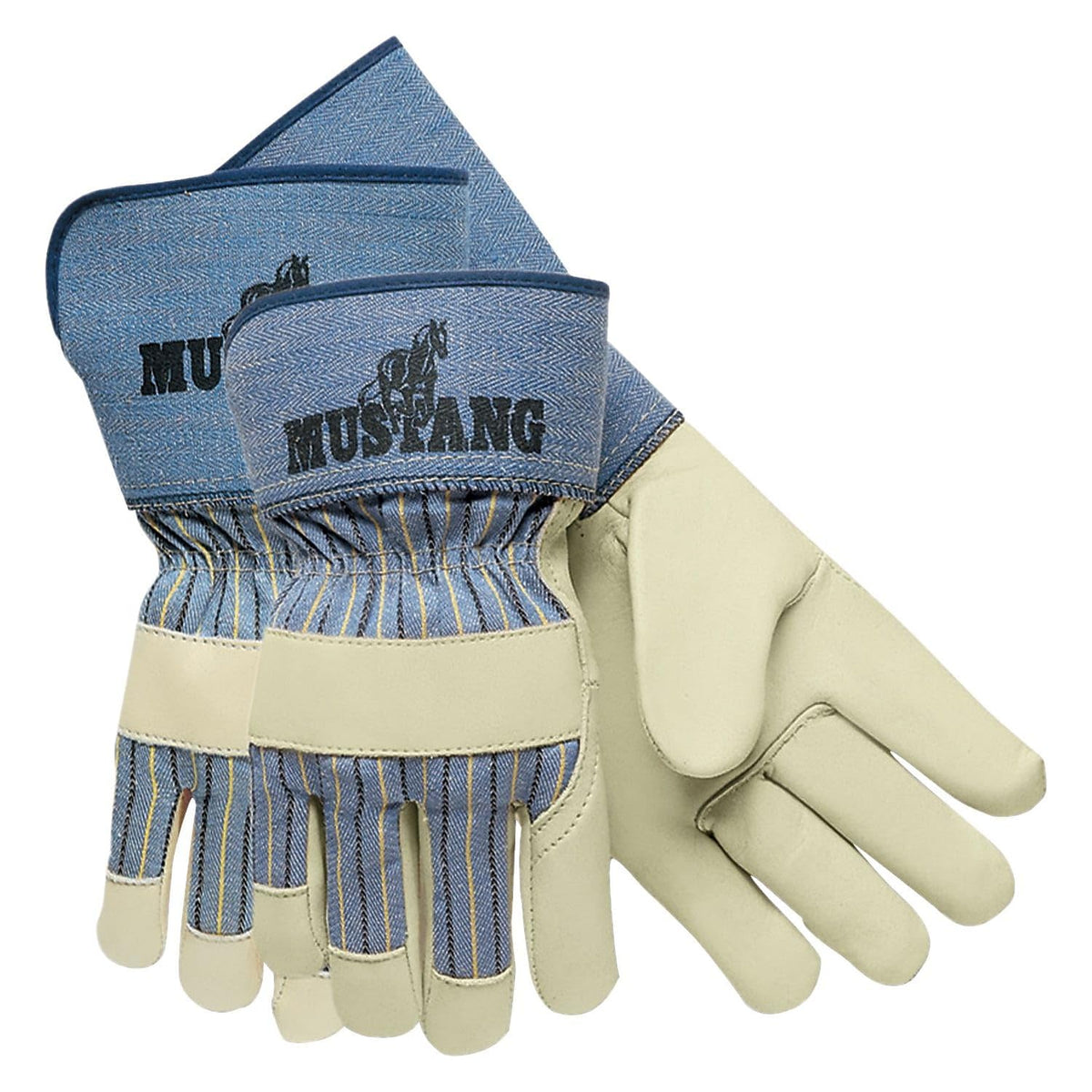 MCR Safety 1935L Mustang Grain Leather Palm Gloves Large Pair