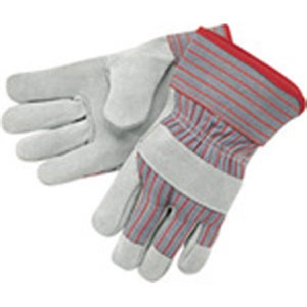 MCR Memphis Glove 1200 Safety Leather Palm Gloves Gunn Pattern Large Gray