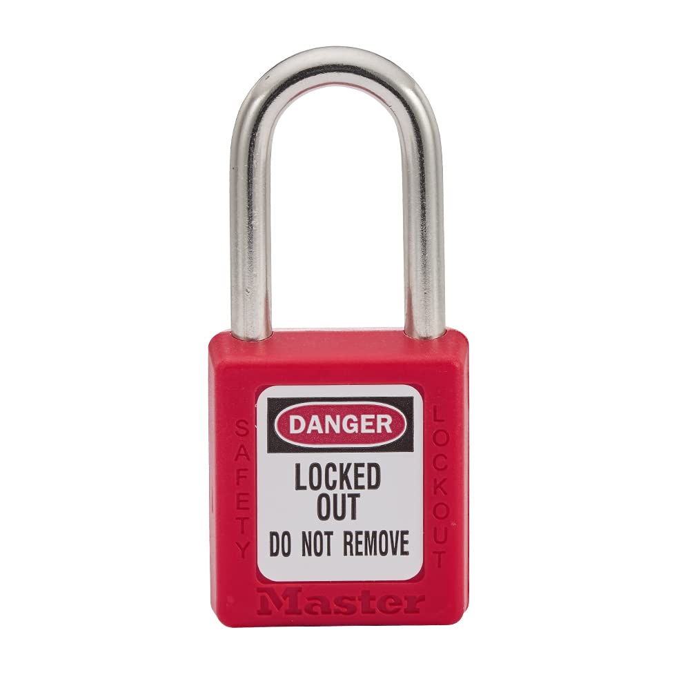 Master Lock 410RED Lockout Tagout Safety Padlock Thermoplastic Body Red