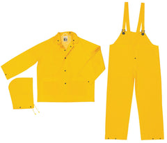 MCR Safety 2003L Classic 2003-Piece Rainwear Suit Yellow Large PVC Polyester