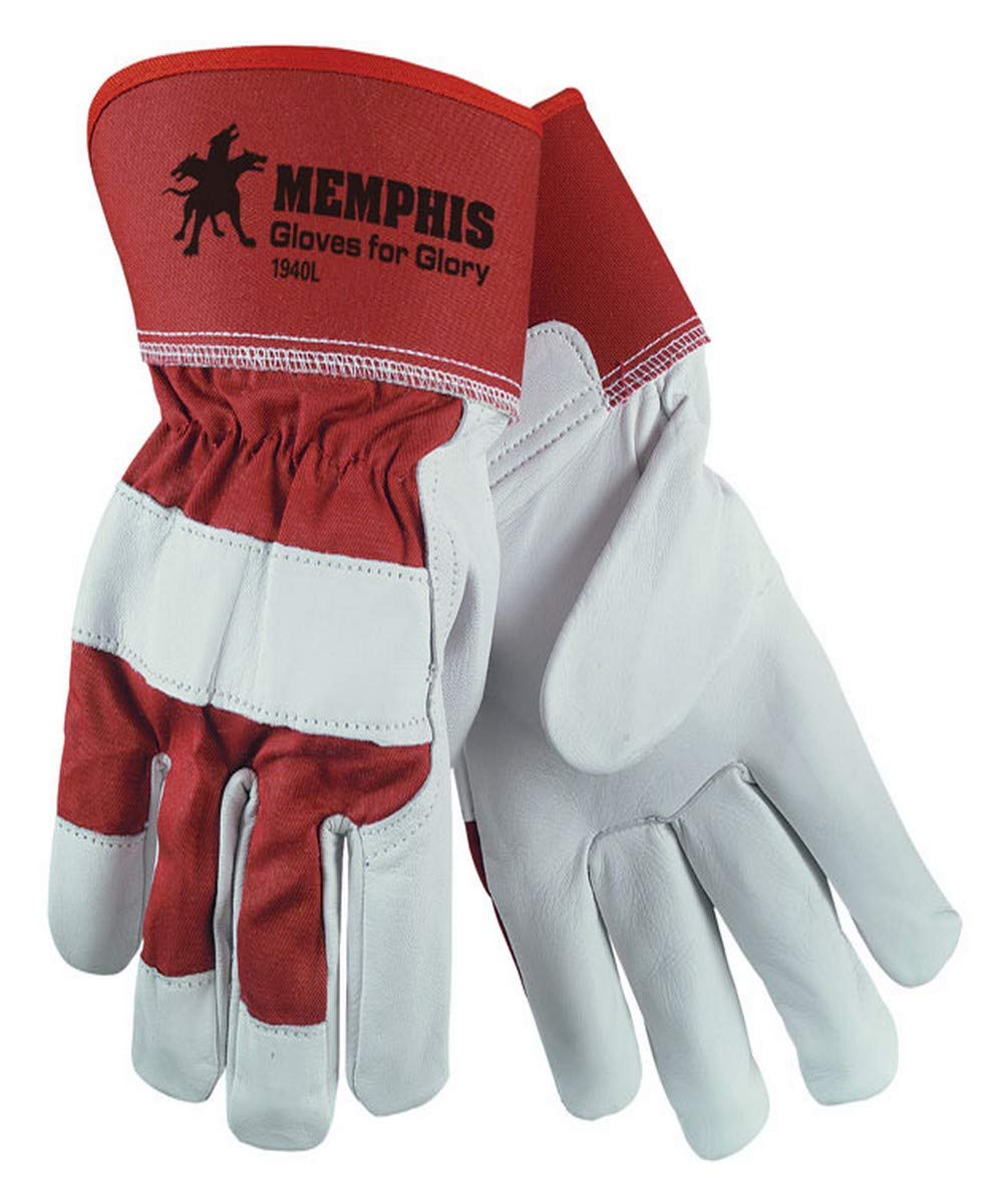 MCR Safety 1940L Memphis Glove Kid Goat Leather Palm 2-1/2 Safety Cuff Large