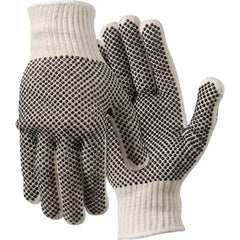 Mcr Safety 9660LM Cotton/Polyester 7 Gauge PVC Dots 2-Sides Large Work Gloves