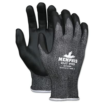 MCR Safety 92723NFS Cut Pro 13 Gauge HyperMax Work Glove, Nitrile Foam Coated Palm & Fingertips, Large