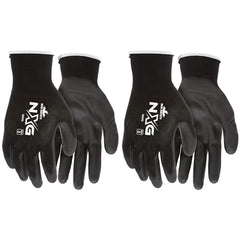 MCR Safety 9669L Safety Work Gloves 13 Gauge Black Nylon Shell Black PU Palm & Fingers Large 12 Pack