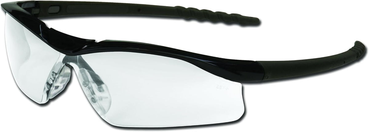 MCR Safety DL110AF Dallas Safety Glasses Polished Black Frame Clear Anti-Fog Lens