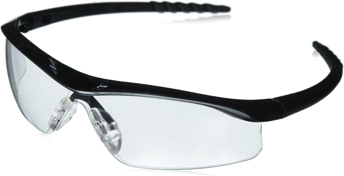 MCR Safety DL110 Dallas Safety Glasses with Polished Black Frame and Clear Lens