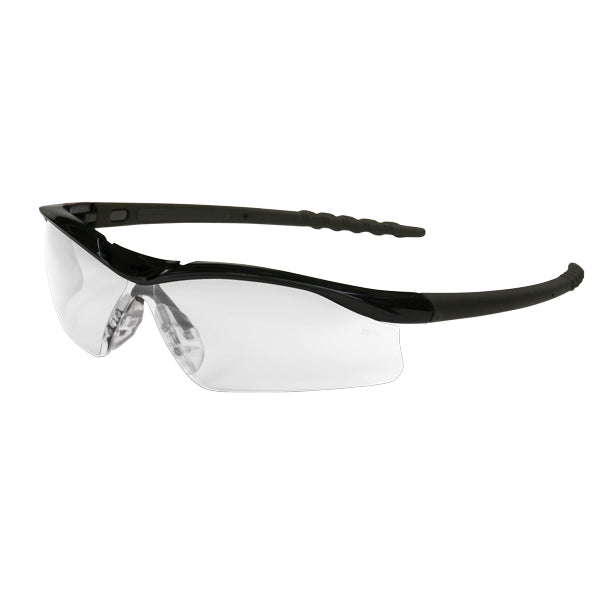 MCR Safety DL110 Dallas Safety Glasses with Polished Black Frame and Clear Lens