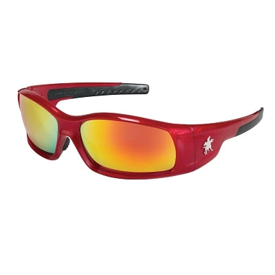 MCR Crews SR13R Safety Glasses Fire Mirror Lens Red Frame