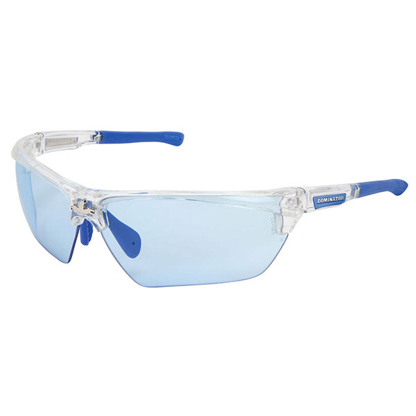 MCR Safety DM1323PF Dominator DM3 Safety Glasses MAX6 Anti-Fog Light Blue Lens Clear Frame