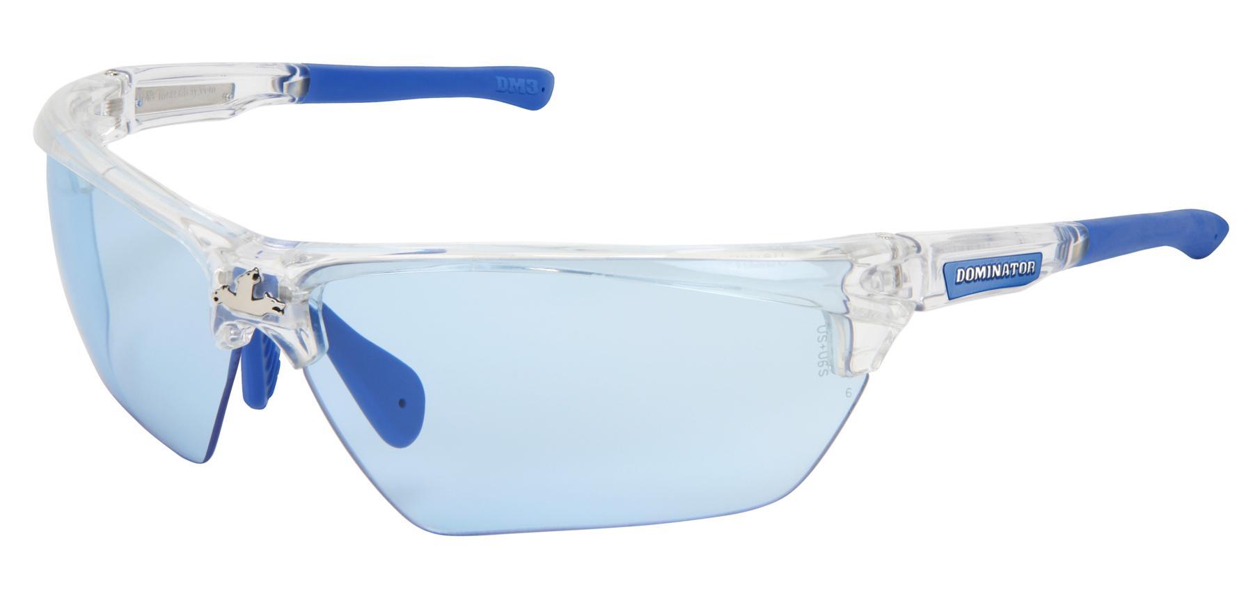 MCR Safety DM1323PF Dominator DM3 Safety Glasses MAX6 Anti-Fog Light Blue Lens Clear Frame