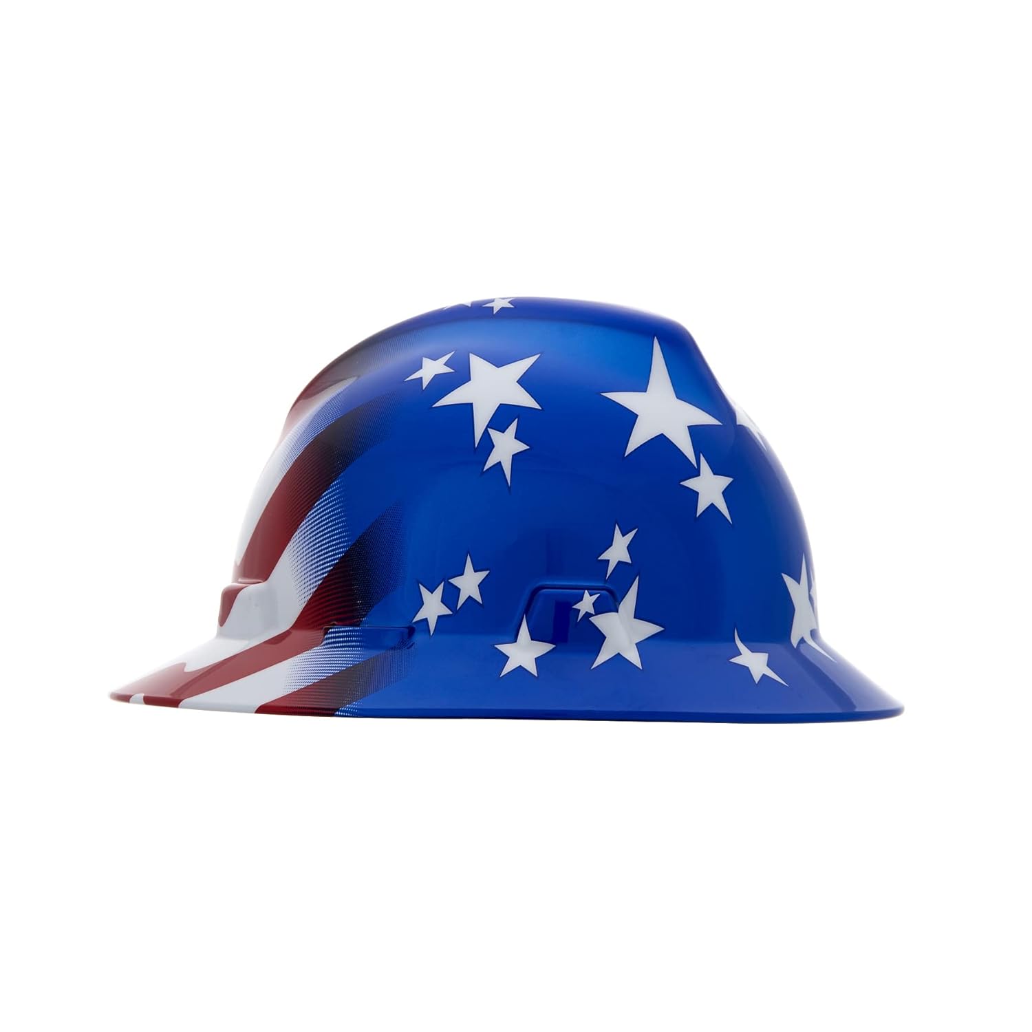 MSA 10071157 Freedom Series V-Gard Full-Brim Hard Hat With Fas-Trac III Ratchet Suspension