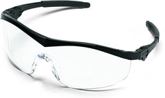 MCR Safety ST110AF Storm Ratchet Bayonet Temple Single Lens Glasses with Black Frame and Clear Anti-Fog Lens