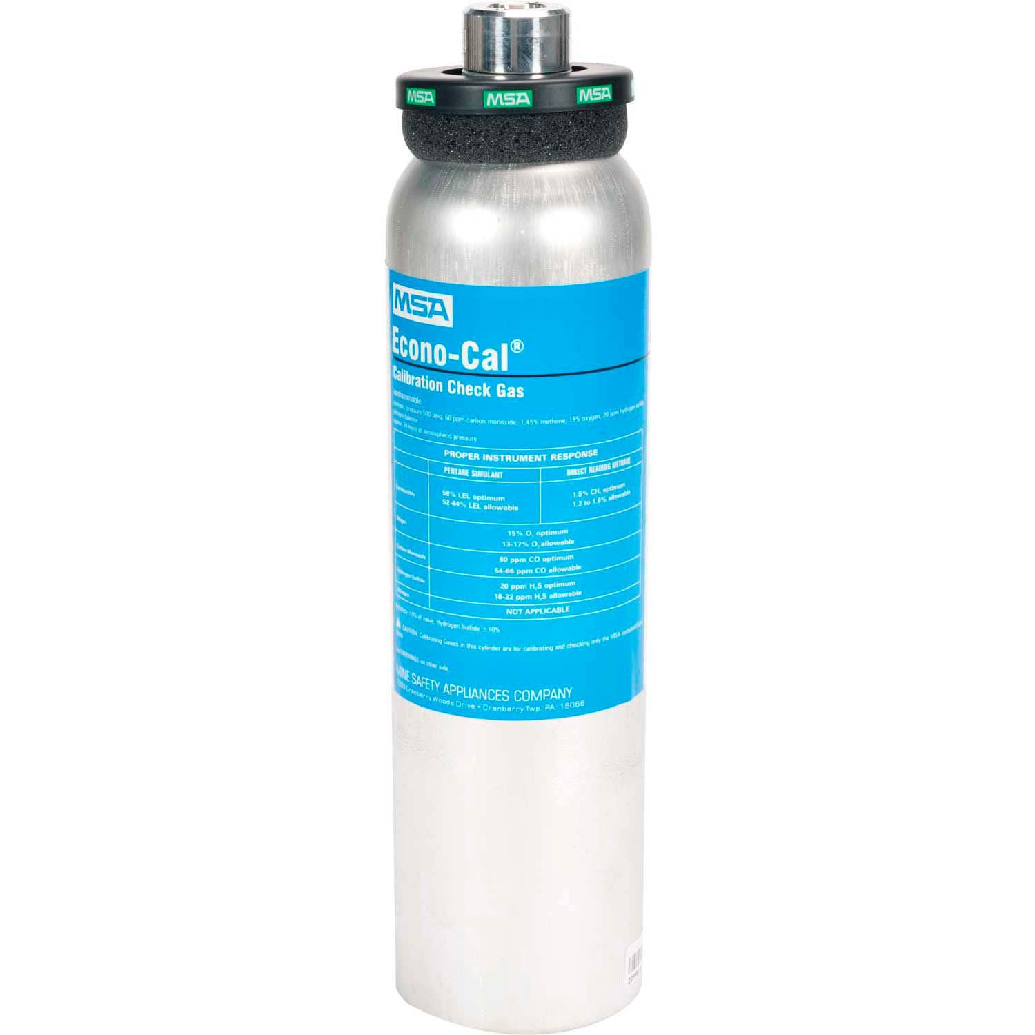 MSA 10048280 60 PPM Silver Calibration Testing Gas 34 Liter