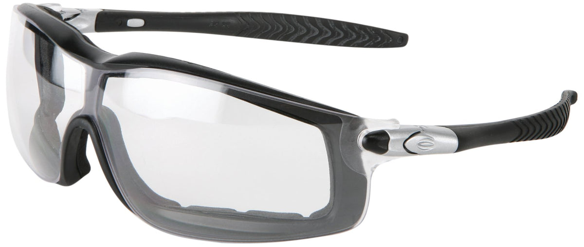 MCR Safety RT110AF Rattler Safety Glasses Black Frame Clear Anti-Fog Lens