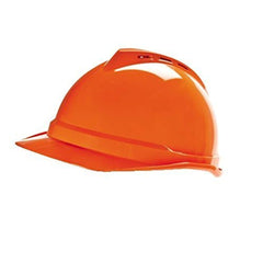 MSA 10034035 Hard Hat FrtBrim Slttd 6Rtcht Hi-Viz Orange Standard