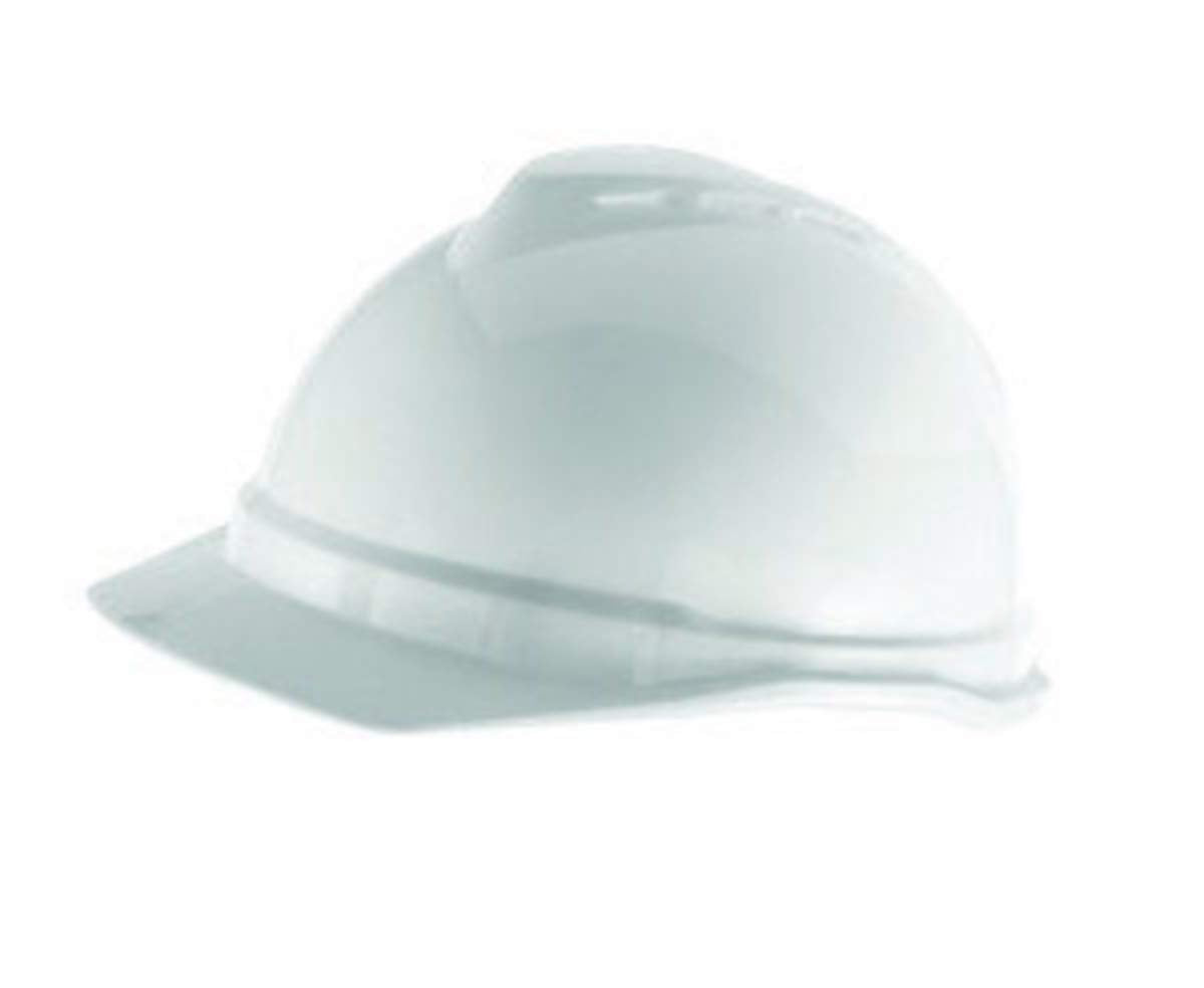 MSA 10034027 V-Gard 500 Hard Hat With 6 Point Fas-Trac Suspension White