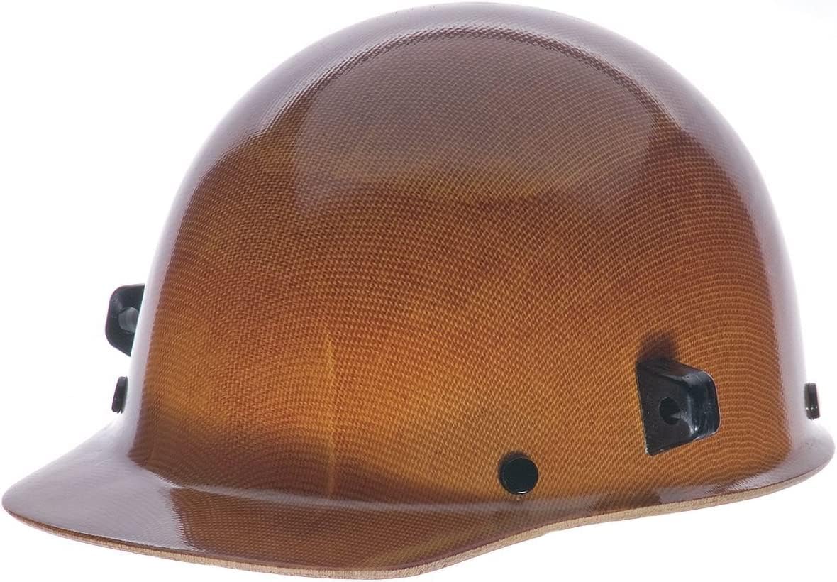 MSA 482002 Skullgard Cap Style Safety Hard Hat Fas-Trac III Ratchet Suspension Welders Lugs Attached Standard Size Tan