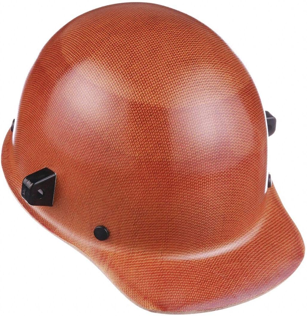 MSA 482002 Skullgard Cap Style Safety Hard Hat Fas-Trac III Ratchet Suspension Welders Lugs Attached Standard Size Tan