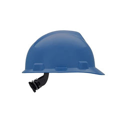 MSA 475359 V-Gard Cap Style Safety Hard Hat With Fas-Trac III Ratchet Suspension Blue