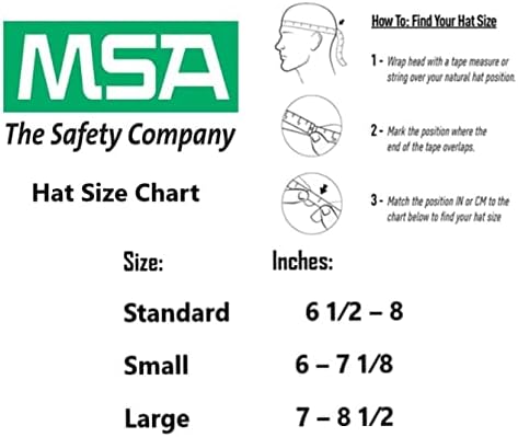 MSA 454733 V-Gard Full-Brim Hard Hat with Staz-on Pinlock Suspension | Polyethylene Shell, Superior Impact Protection, Self Adjusting Crown Straps - Standard Size in White - Item Name