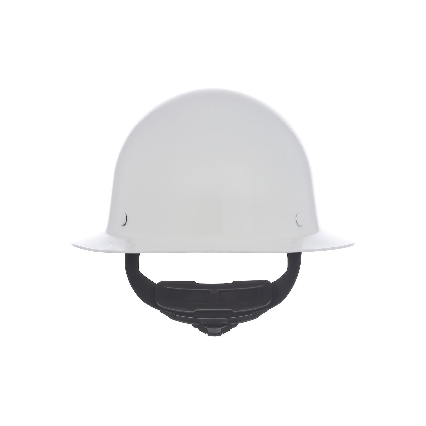 MSA 475408 Skullgard Full-Brim Hard Hat with Fas-Trac III Ratchet Suspension in White - Radiant Heat Protection Up to 350F