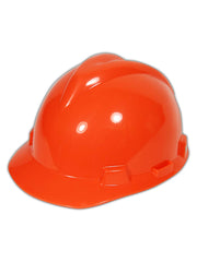 MSA 488148 V-Gard Slotted Hard Hat Cap Staz-On Suspension Hi-Viz Orange